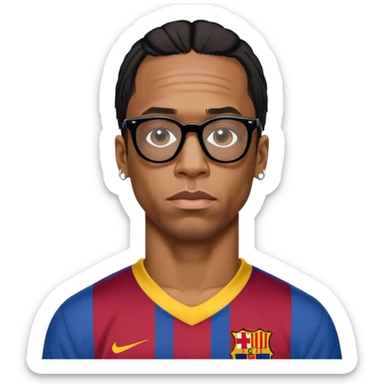 Travis Scott in black glasses and Barcelona jersey sticker