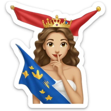 Princess Asturias kissing flag sticker