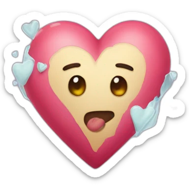 Happy breaking heart sticker