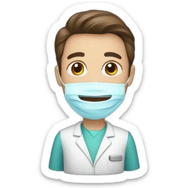 Dentist, brown hair  sticker