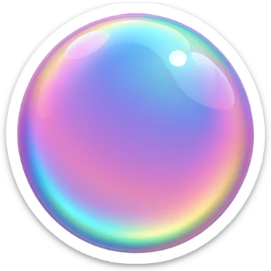 pink holographic bubbles glittter sticker