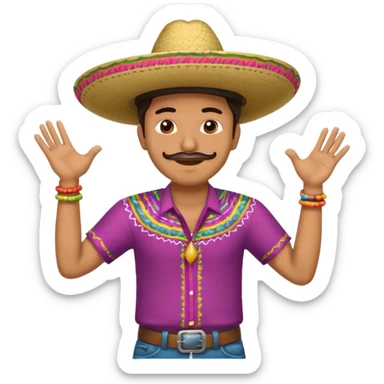 A Man Dancing with a Mexican Hat sticker