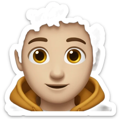 Garçon avec  brun  yeux marrons et cheveux courts sticker