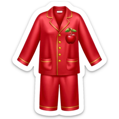 Pijama de satin color cherry sticker