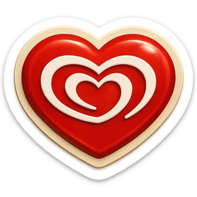 Wall’s ice cream logo heart, red and white, smooth lines, animated to gently grow and shrink, no text, sticker for presentation sticker