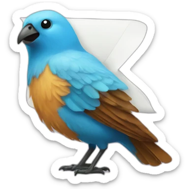 Twitter bird shits on the letter x sticker