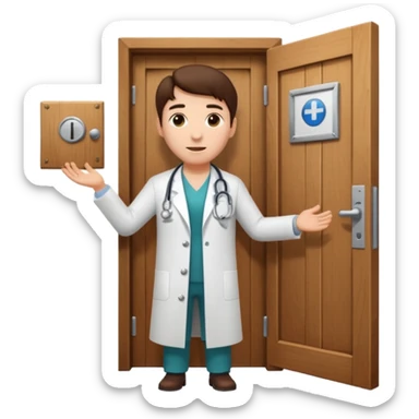 doctor opening a door sticker