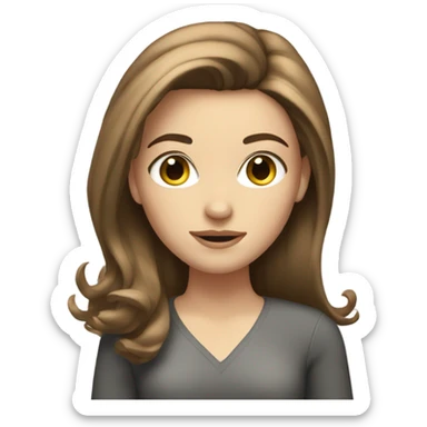 brown haired white girl with blowout  sticker