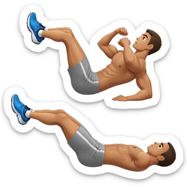 side-view of guy doing decline-crunches sticker