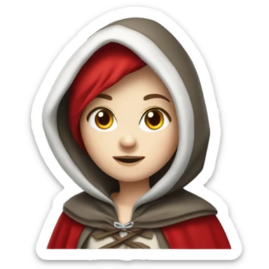 Red riding hood with pale skin sticker