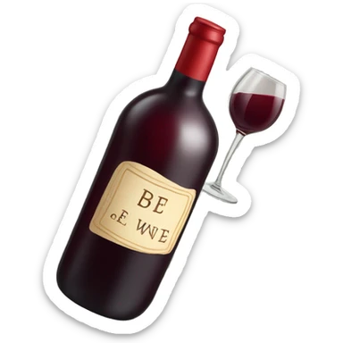 a bottle of red wine sticker
