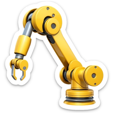 Industrial Arm – Yellow robotic arm, gripping tool sticker