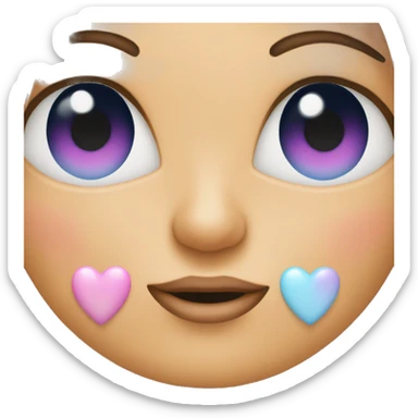  emoji with pastel hearts in the eyes sticker