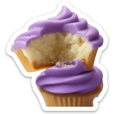 ube cupcake with ube cupcake crumbs on it sticker