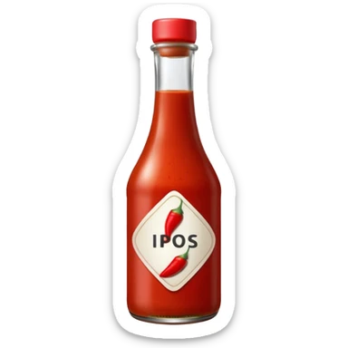 A single bottle of spicy sauce, keep it plain no branding or text sticker