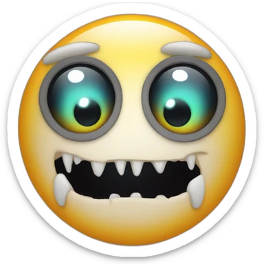 Emoji with a lot of scary eyes and halo sticker