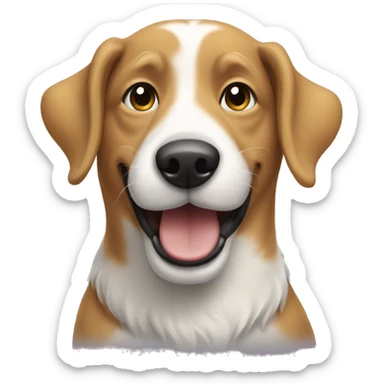 happy dog walker sticker