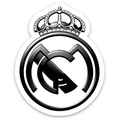 Real Madrid logo sketch drawing just lines  sticker