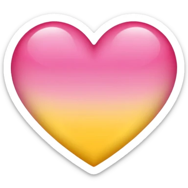 A heart with a gradation from pink to yellow sticker