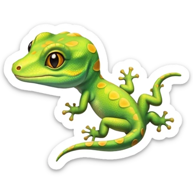 cinematic-cute-realistic gecko-portrait-emoji,-head-tilted-playfully-and-inquisitively,-featuring-a-small,-charming-body-with-smooth,-vividly-patterned-scales,-bright,-sparkling-eyes-and-delicate,-sticky-toe-pads,-simplified-yet-irresistibly-adorable sticker