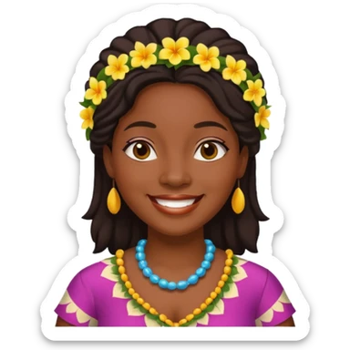hawaian black woman sticker