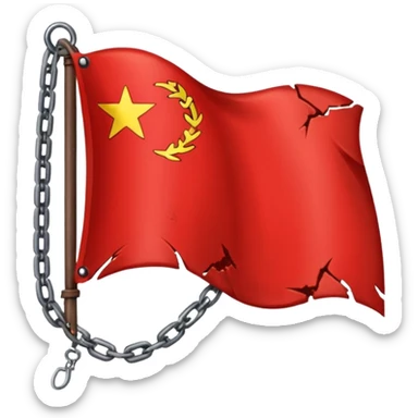 red flag with chains inside sticker