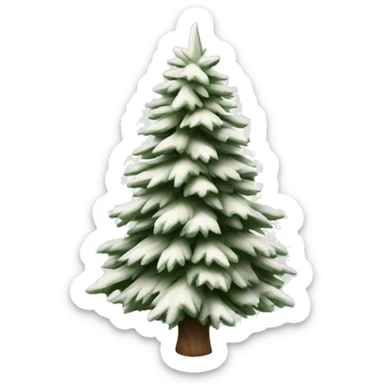  actual white fir christmas tree isolated.  sticker