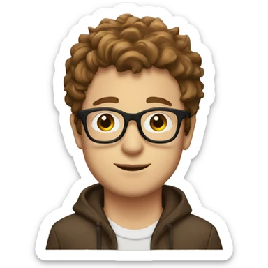 jeremy allen white from the bear with brown hair and glasses sticker