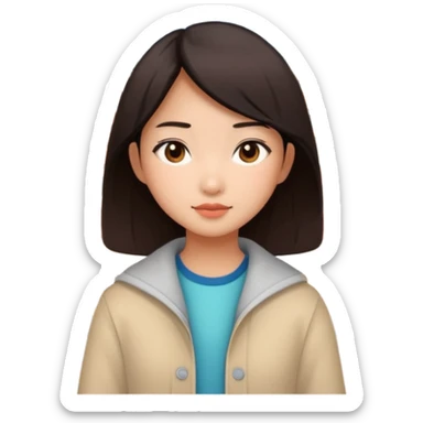 asian-style little city and small home sticker