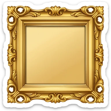 ornate roccoco square gold frame sticker