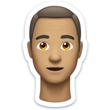 Homme chauve impair grand ouvert sticker