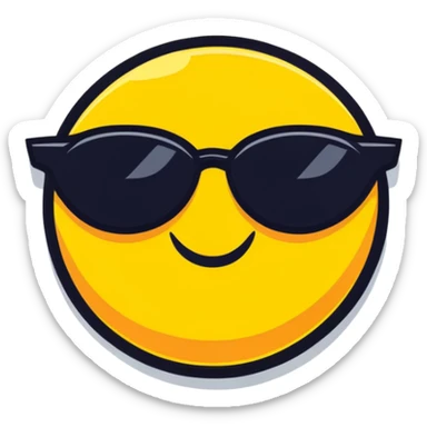 smiling sun with sunglasses sticker