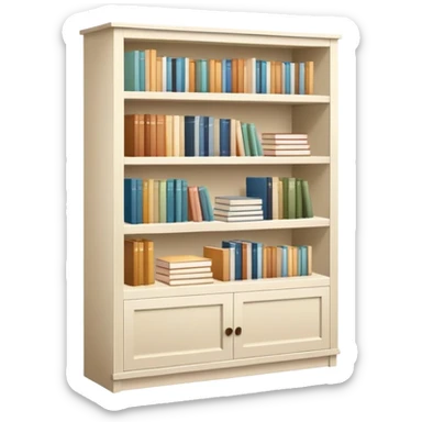 IKEA bookcase filled with neutral-colored books  sticker