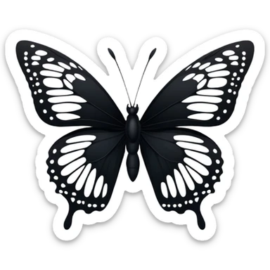 simple black butterfly silhouette sticker