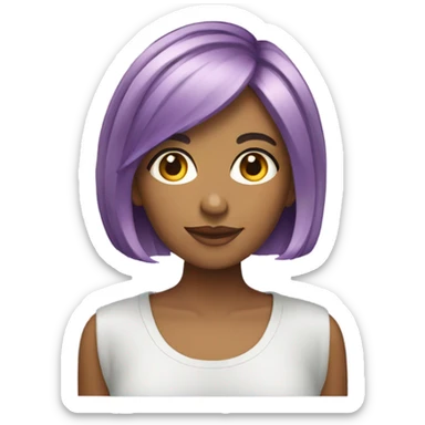 A young woman with a multicolored bob hair cut  sticker