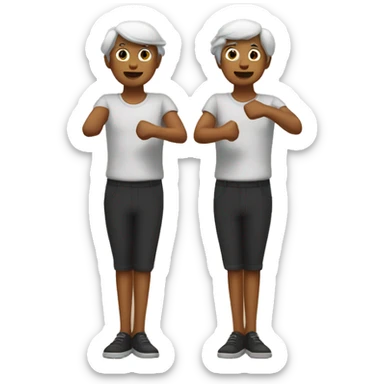 An emoji where both the legs are clapped together opposite each other  sticker