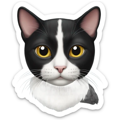 Tuxedo cat with spot on face sticker
