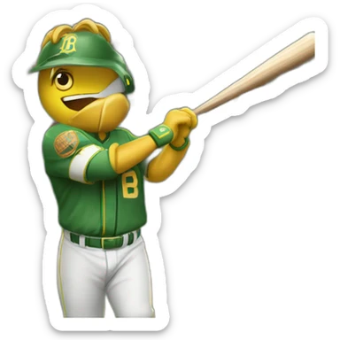 León ganando un juego de béisbol sticker