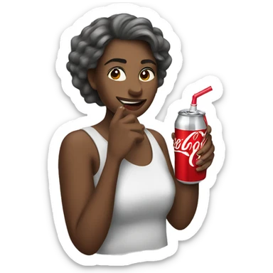 woman drinking diet coke sticker