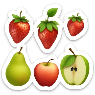 Strawberry, pear, apple sticker
