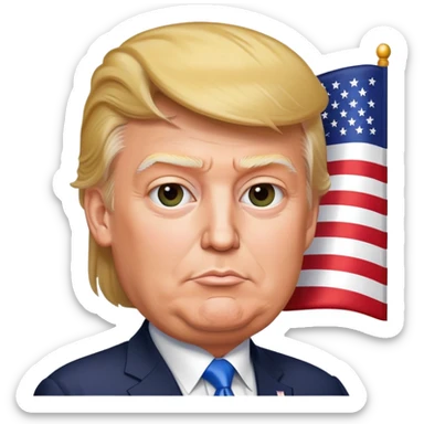 Donald Trump with USA flag sticker