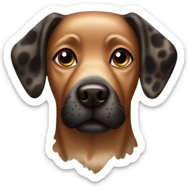 black and brown speckled dog sticker