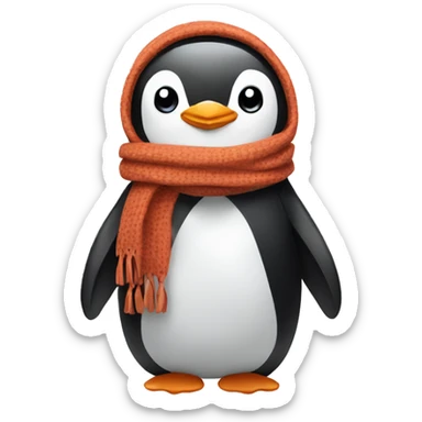 penguin with a scarf sticker