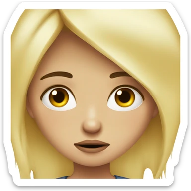 Blond girl crying ugly red tears  sticker
