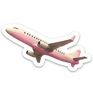 beige airplane pink sticker