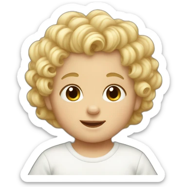 baby boy with curly and blonde hair  sticker