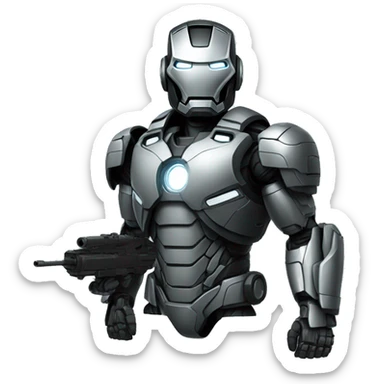 war machine full-body in ironman, front view sticker