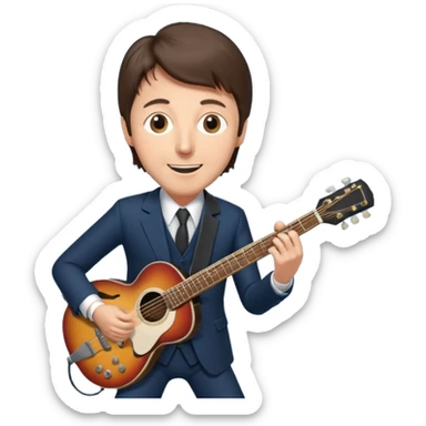 Paul McCartney playing guitar suit sticker