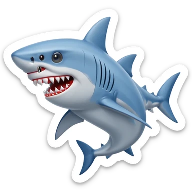 Un tiburón con tenis Nike azules sticker