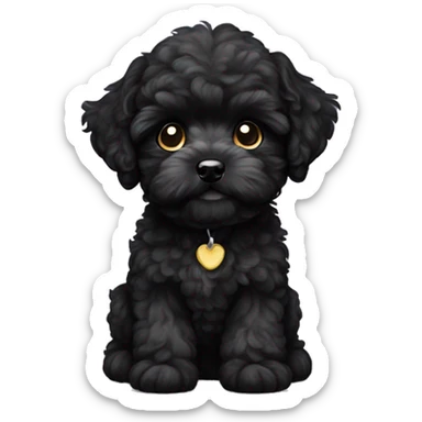 black maltipoo puppy sticker